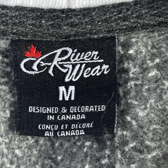 Canada Unisex Hooded Sweatshirt Medium Gray Moose Velvet Logo Vacation Hoodie - Picture 4 of 9